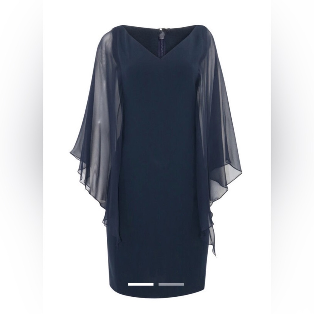TOM & LINDA PLATT-Chiffon Sleeve Butterfly Dress
